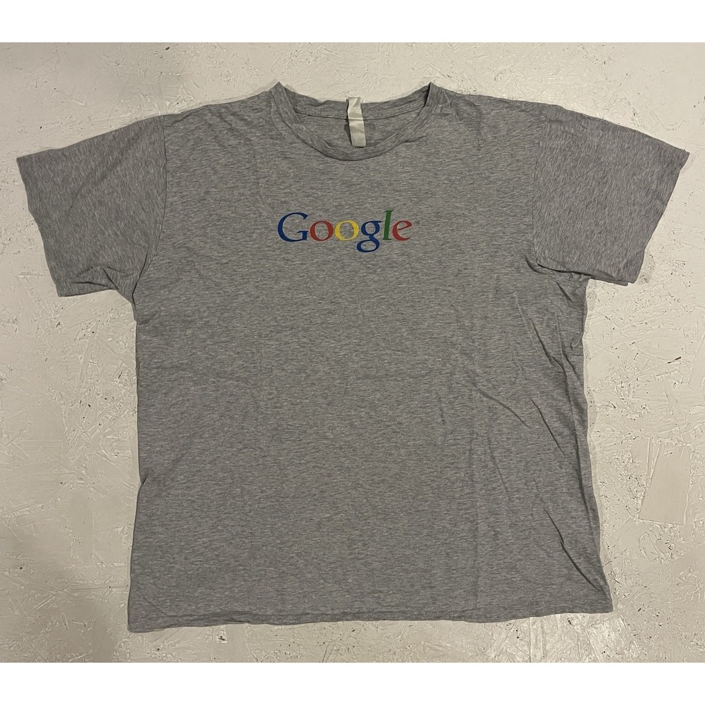 Vintage Google Employee Shirt Gray Mens Large Short Sleeve Tech Y2K‎ Computer